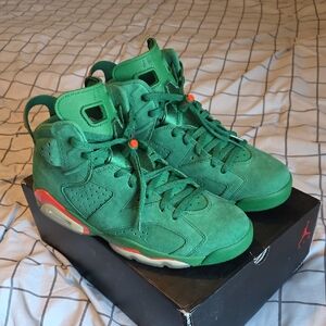 Jordan Green and Orange Sneakers